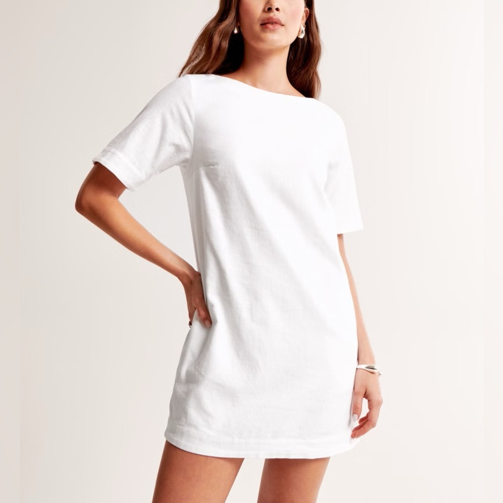 Abercrombie & Fitch White Mini T-Shirt Dress